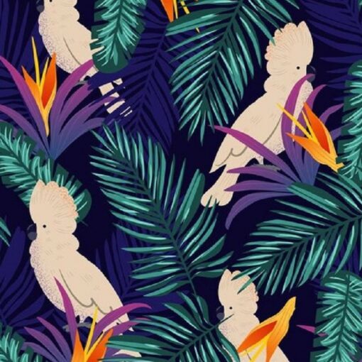 oasis tropicale avec une tapisserie jungle